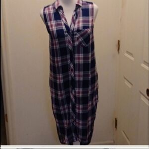 Rails tunic Dress sleeveless top Plaid XS